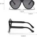 IKANOO Retro 70s Aviator Sunglasses for Women Men Oversized Classic Vintage Square Aviator Trendy Shades (Black/Brown)
