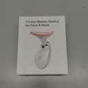 ELISHINE 7 Color Face and Neck Massager Light Therapy, Red Light Based Facial Massager for Skin Care, Smoothing, Firming (White)