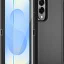 for Samsung S25 Edge Case with HD Tempered Glass Screen Protector, for Galaxy S25 Edge Heavy Duty Phone Case (Black)