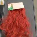Heat Resistant Synthetic Fibre Wavy Curly Red Hair Extension Clip on Hair Wig Woman's 20inch 100g Natural Hairpiece Clip in Hair Pieces Extensions for Women (Bright Red-#113, 7pcs/16clips)