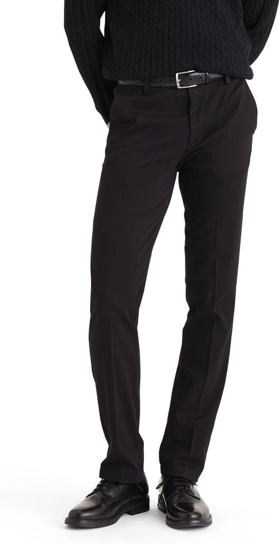 Dockers Mens Slim Fit Easy Khaki Pants (29W x 32L, Black)