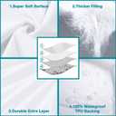 Lunsing Soft 2 Pack Twin XL Size Waterproof Mattress Protector with 6-16 Inches Deep Pocket, White