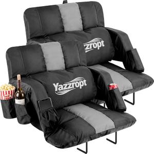 Wide Stadium Seats with Back Support for Bleachers, Extra Thick Padded Bleacher Seat with 6 Adjustable Backrest Positions, Lumbar Pillow & Cup Holder, Portable Stadium Chair for Sports Events