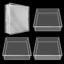 4 Pcs Plastic Sofa Cushion Covers - Clear PVC Waterproof Sofa Couch Covers - Slipcover for Against Cat Dog Clawing Scratching, 28x28x9 Inch, White Edge