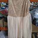 Dressystar 2026 Women's Tiered Sparkly Sequin Glitter Formal Prom Dress Mini Spaghetti Strap Tulle Cocktail Party Dresses L