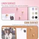 SELEAD Double-Sided Linen and Cork Bulletin Board (36"x24", Pink)