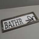 Bathroom Signs Decor, Rustic Hanging Signs and Plaques, Decorative Wall Art, Farmhouse Home Decor, Bathroom Decoration for Table Shelf, Framed Wooden Box Sign 17.8x4x1.2 inches