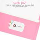50 Pack Folders with Pockets, Pocket Folders Fit Letter Size Paper, with Business Card Slot, 2-Pocket Folder for School Office Home Business (Pink)
