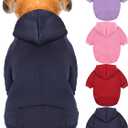Syhood 4 Pieces Small Dog Sweaters Dog Hoodie Clothes with Hat for Small Dogs Puppy Pet Winter Warm Hoodies Coat Sweater Shirt Chihuahua Clothes with Pocket (Size: 2)