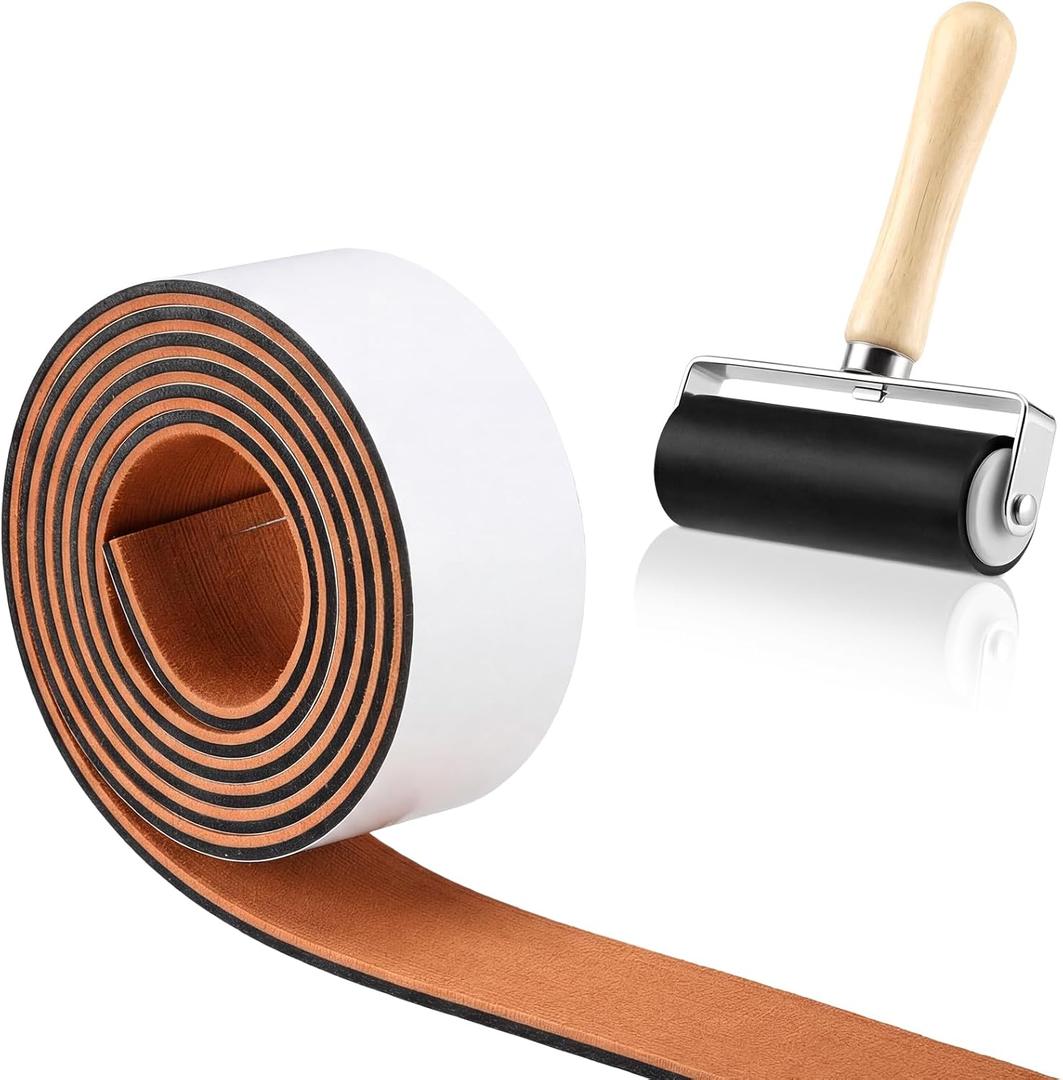Boat Flooring EVA Foam Self-Adhesive with Flooring Roller, 98.4 x 2.3 Inch Faux Teak Marine Decking Sheet Traction Pad for Jon Boats Yacht Rv Floor