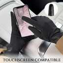 Winter Gloves for Women - Touchscreen Spandex Fleece Lining Cold Weather Gloves Anti-slip Driving Gloves (Black)