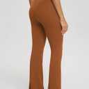 ODODOS Cloud Feeling Split-Hem Flared Pants for Women High Waisted Lounge Bootcut Yoga Pants - 31" Inseam, Caramel, Medium (Brown, M)