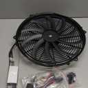 16 in Electric Radiator Cooling Fan Assembly Kit 10 S Blades Reversible Push or Pull 3000 CFM 12V Black