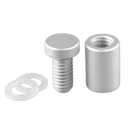 Sign Standoff 1/2" x 3/4", Solid Aluminum Sign Standoff Screws Mounting Hardware for Glass Panel, Acrylic Panel,Pack of 8 (Silver)