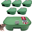 Exterminators Choice - 6 Pack Rat Bait Station Boxes with 1 Key - Heavy Duty Mouse Trap Poison Holder - Great for Catching Rats and Mice - Pest Control - Durable and Discreet