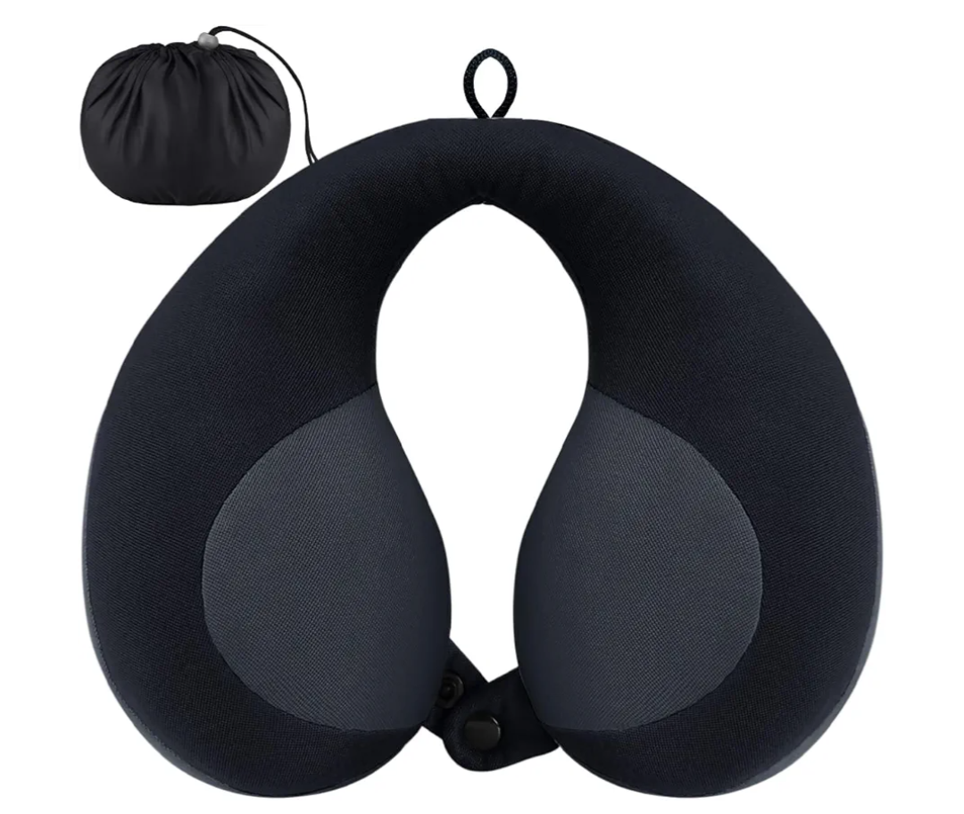 INFANZIA Kids Chin Supporting Travel Neck Pillow, Helps Support Head and Neck, Comfortably Designed for Head, Neck, and Chin Support - Ideal for Toddlers and Children,Black