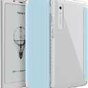 TUDIA SKN FLIP V2 Designed for Onyx Boox Palma 2 Case - [DO NOT FIT Palma 2 PRO] Enhanced Auto Wake/Sleep Technology Shockproof Slim Transparent TPU Back with Textured Leather Cover - Clear Blue