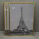 upsimples 18x24 Picture Frame Gold 3 Pack, Scratch-Proof Poster Frames 18 x 24 for Photo Gallery - Slide-In Strips, Horizontal or Vertical Wall Mounting