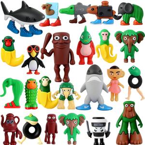 Italian Brainrot Toys, 24PCS Steal a Brainrot Toys, Brain Rot Toys Set, Tung Tung Tung Sahur Tralalero Tralala Meme Shark Doll Action Figures, Birthday Party Favors Deco Gifts for Kids
