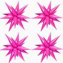 50 Pcs Hot Pink Foil Cone Star Balloons - Big 26 inch Pink Explosion Star Mylar Balloons for Party Supplies - Christmas, Birthday, Wedding Decorations
