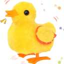 Hopearl Walking Duck Pet Quack Duckling Interactive Electronic Plush Toy Farm Animals Animated Gifts for Toddlers Birthday, Yellow, 8''