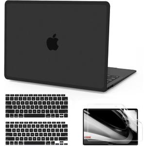 B BELK Compatible with MacBook Air 13 inch Case 2022 2021 2020 2019 2018 A2337 M1 A2179 A1932, Matte Plastic Hard Shell + Keyboard Cover+ Screen Protector for MacBook Air 13.3 inch Case, Frost Black
