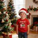Boys Girls Christmas Shirt Kids Christmas Tree T-Shirts Funny Toddler Xmas Holiday Short Sleeve Tees 2025 (3-10 Years) (Red)