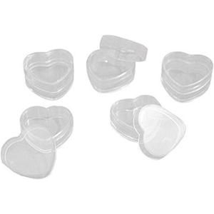 100Pcs 4ml Empty Plastic Cosmetic New Clear Refillable Plastic Heart Shape Pot Jars Bottles Make up Cosmetic Containers with Lids for Face Cream Lotion Eye Shadow Lip Balm