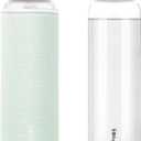 Glass Water Bottle 32 oz with Wide Mouth and Neoprene Sleeve | Glass Drinking Bottle 1000ml, Reusable Bpa Free, Leakproof, High Borosilicate, Water Bottle for Gym, Sports & Workout, 1 Pack
