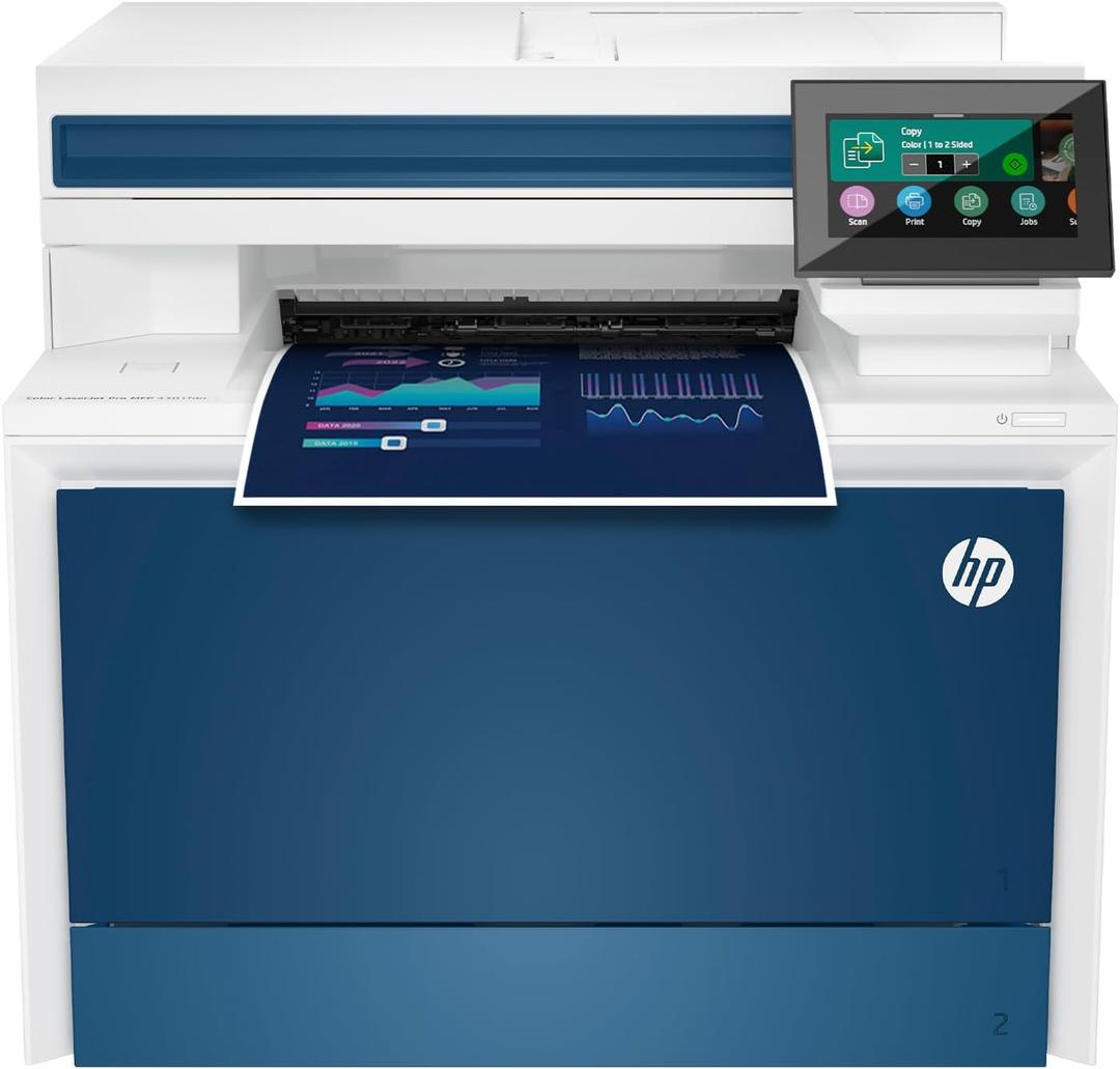 HP Color LaserJet Pro MFP 4301fdn Printer, Print, Scan, Copy, Fax, Fast, Easy setup, Mobile printing, Advanced security, Best-for-small teams. Ethernet & USB only. Not Wireless. 16.6 x 17.1 x 15.1 in.