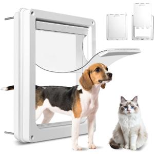 Never Rust Plastic Dog Door with Soft Clear Magnetic Flap and Snap-in Closing Panel, 15x18'' 2-Way Locking Pet Door for Doors and Walls up to 2.17'' Thick, Weatherproof Cat Door, Easy to Install (L) Never Rust Plastic Dog Door with Soft Clear Magnetic Flap and Snap-in Closing Panel, 15x18'' 2-Way Locking Pet Door for Doors and Walls up to 2.17'' Thick, Weatherproof Cat Door, Easy to Install (L)