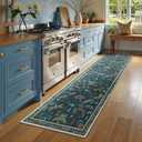 Lahome Insect Hallway Runner Rug, 2'5''x8' Ultra-Thin Washable Runners for Hallways Kitchen, Soft Laundry Room Rug Non-Slip Long Carpet for Entryway Bedroom Bathroom Vionnet, Dark Green