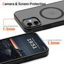 Vnnink for iPhone 12 Case & iPhone 12 Pro Case,Magnetic Matte Military Grade Drop Protection Translucent Cell Phone Cover - Slim Rugged Durable Shockproof Bumper Cover-Black