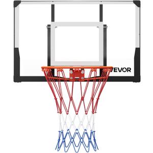 VEVOR Basketball Hoop, 44 54 Inchs PC Backboard Wall Mounted, Basketball Portable Hoop & Goal, Indoor & Outdoor with Hand-Crank Adjustment, Classic Basketball Court, Teens, Adults, Schools, Parks