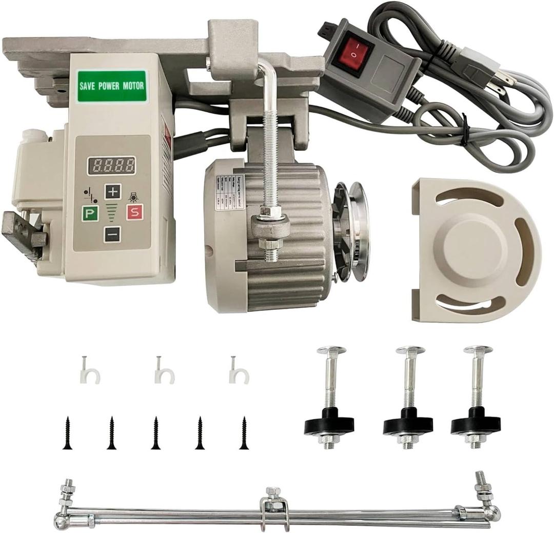 Sewing Machine Motor AC110V Industrial Brushless Servo Motor with Controller and Foot Switch Reversible (750W)