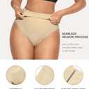 Lover-Beauty Tummy Control Thongs Mid Waist Shapewear for Women Seamless faja body shaper Low Belly Control Panties Underwear (Beige, M)