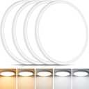 Brightever 4Pack LED Flush Mount Ceiling Light Fixture, 12 Inch 24W, Super Slim 0.67 Inch, 3200LM, Dimmable & 2700K-6500K 5 Color Selectable LED Ceiling Lights for Bedroom