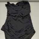 Tempt Me Women One Piece Swimsuits Tummy Control One Shoulder Bathing Suits Ruffle Swimwear (Black, M)