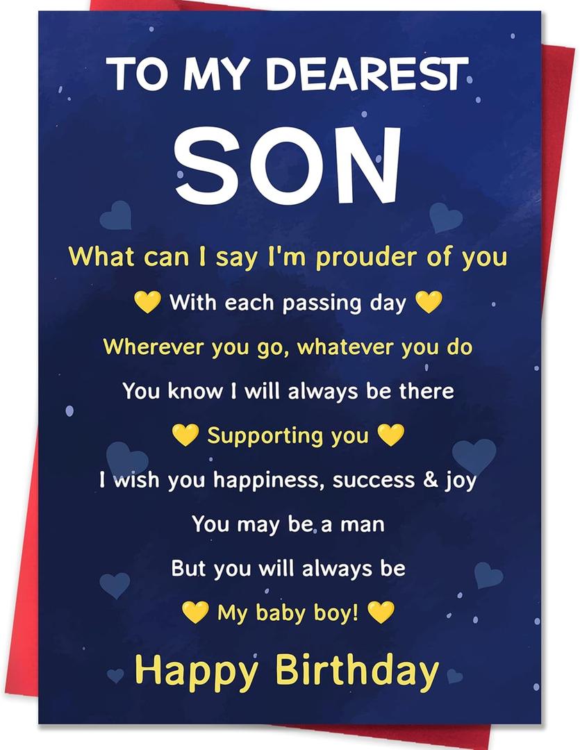 3 x IDU Birthday Card for Son,Son Birthday Card from Mom Dad Parents,Happy Birthday Cards Gifts for Adult Sons Boy