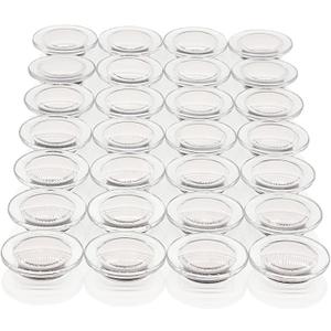 Fridge Magnets, 28 Pcs Strong Refrigerator Magnets, Heavy Duty Whiteboard Magnets, Decorative Cute Mini Clear Round Magnet for Fridge, Locker, Home, Office, Classroom, School, Kitchen (White)