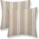 Tan Khaki Polka Dot Pillow Covers 18 x 18 Inch Set of 2 Boho Striped Decorative Outdoor Throw Pillow Covers Linen Modern Geometry Cushion Cases for Home Sofa Couch Living Room Decor