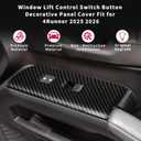 Window Lift Control Switch Button Decorative Panel Cover Fit for 4Runner 2025 2026 SR SR5 TRD Limited/Platinum (Carbon Fiber) 4PCS 4Runner Accessories