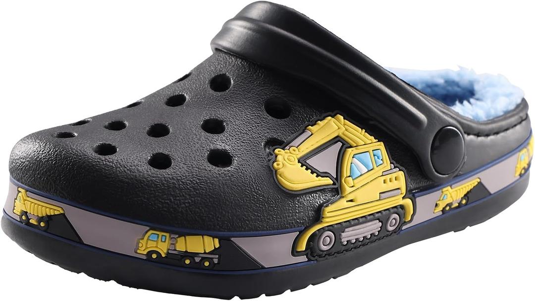 Kids Clogs for Boys Girls Lightweight Slip-On Sandals Water Shoes Beach Pool Slippers for Toddler/Little Kid (Black)