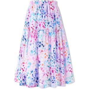 Floral Long Skirt for Girls Toddler & Kids & Teens II Girl's A-Line Maxi Skirts, Size: 12 Years