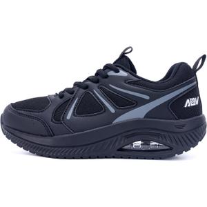 AOV Women Arch Support Walking Shoes Orthotic Sneakers for Plantar Fasciitis Foot and Heel Pain Relief Tennis Shoes (9, Blackgrey)