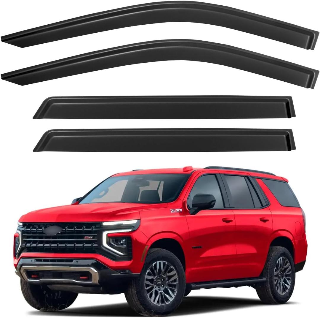 Window Visors Rain Guards for 2021 2022 2023 2024 2025 Chevy Tahoe, Out-Channel Window Vent Wind Deflectors Visors Shades for 21-25 GMC Yukon (Not for Yukon XL)