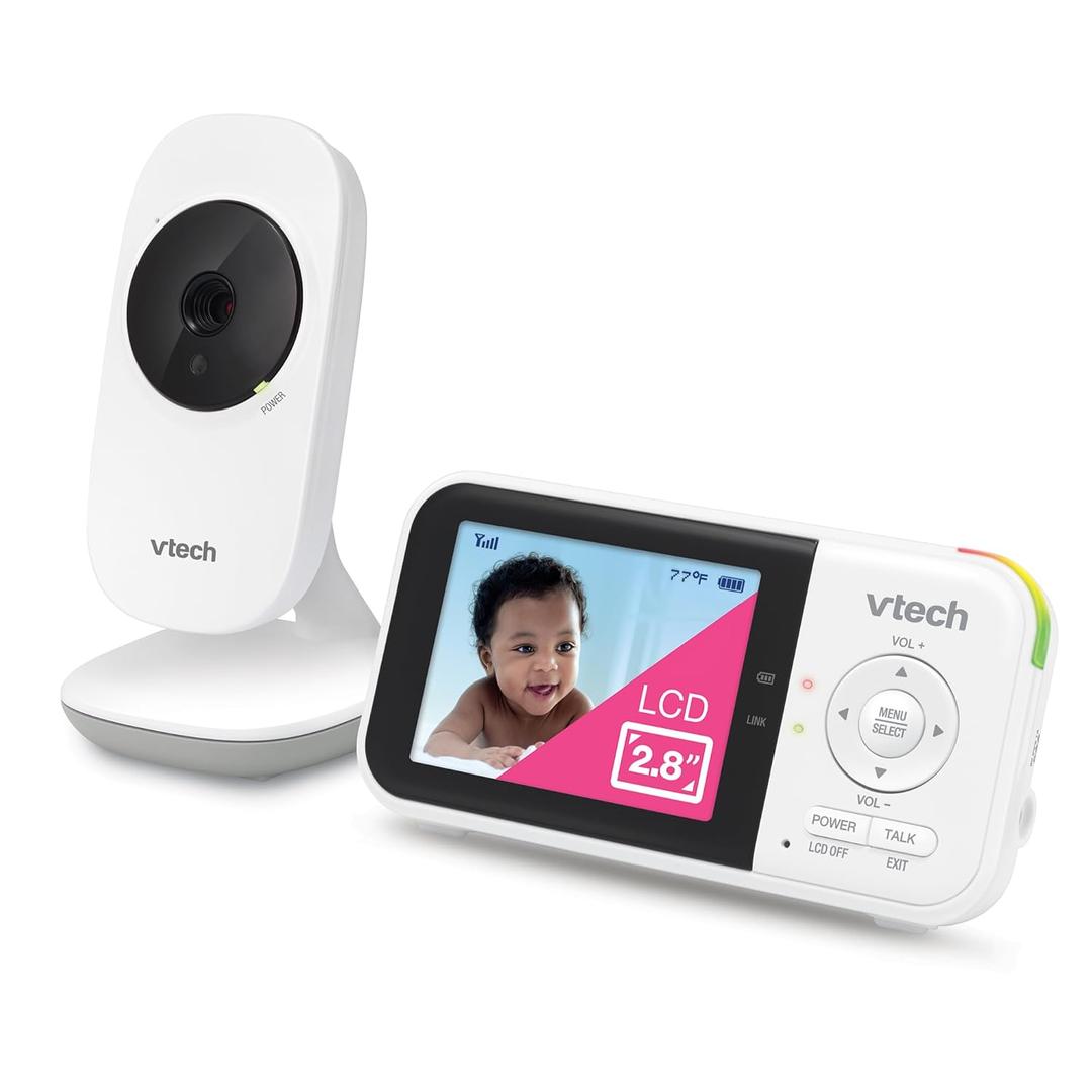 VTech VM819 Baby Monitor with Camera and Audio, 2.8 Screen Portable Baby Camera, Night Vision, 2-Way Audio, Temperature Sensor and Lullabies, Secure Transmission No WiFi, Ideal for Baby/Elderly/Pet