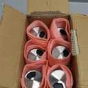 6 Pcs Salt Pepper Shakers Set with Adjustable Pour Holes Stainless Steel Spice Dispenser 6oz Clear Glass Seasoning Containers for Kitchen Restaurant Home BBQ Camping Farmhouse Accessories