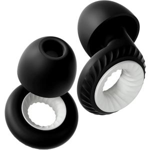 Concert Ear Plugs, Yawsoy High Fidelity Noise Cancelling Ear Plugs, Reusable Ear Plugs for Musicians, Raves, Focus and Sleep, 20dB Noise Reduction & Hearing Protection, 6 Pair Ear Tips in S/M/L(Black)