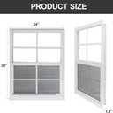 Yuzzy 24" x 36" Shed Windows with Tempered Glass and Fiberglass Screen, 2 Pack Small Sliding Windows for Shed, Chicken Coop, Playhouse, Household, Garage, Barns (White)